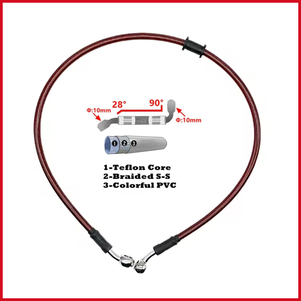 Motorcycle Brake Cable - 28-90 grados 10mm Banjo 300mm a