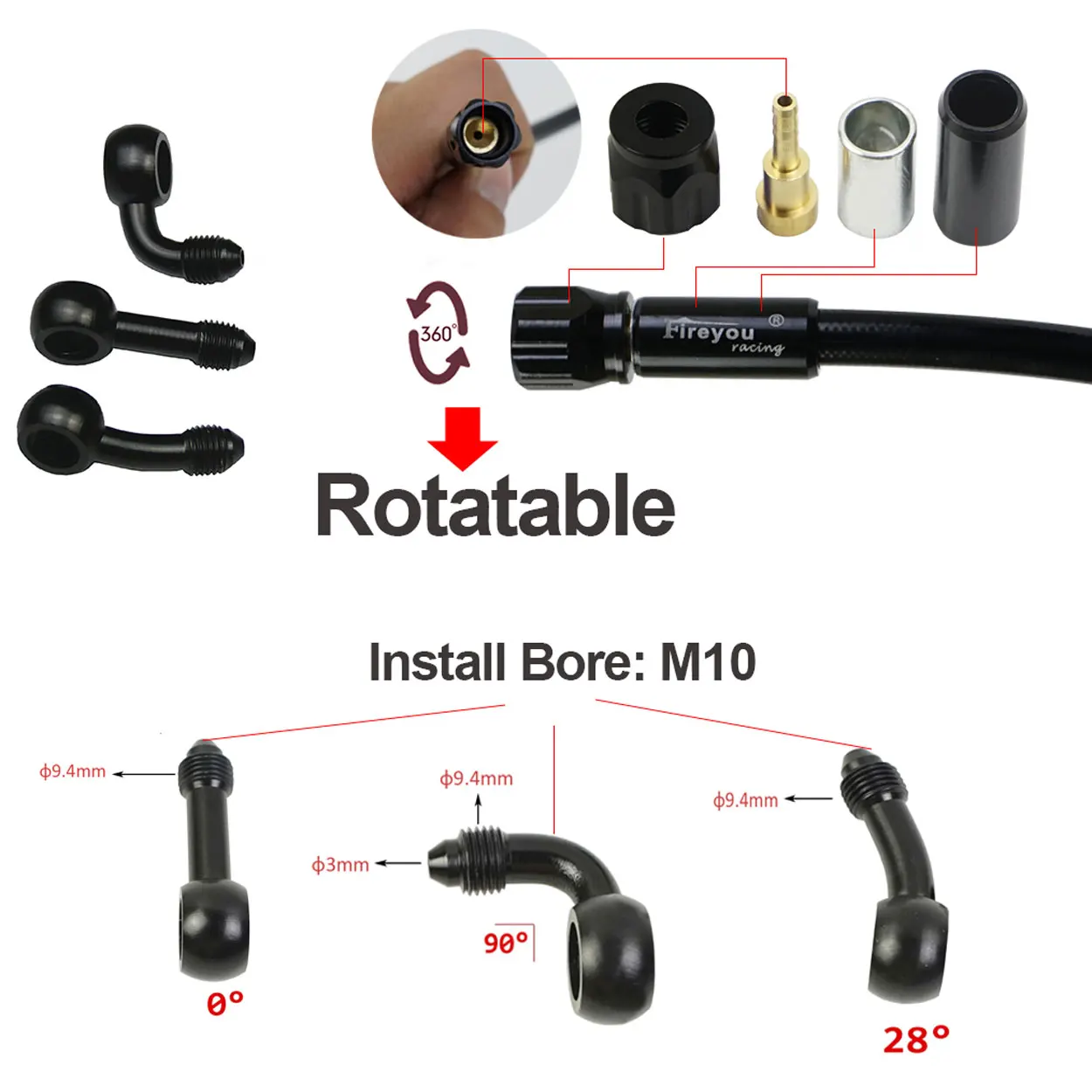 Manguera de freno trenzada AN3 - Motorcycle Brake Cable reseña y precio